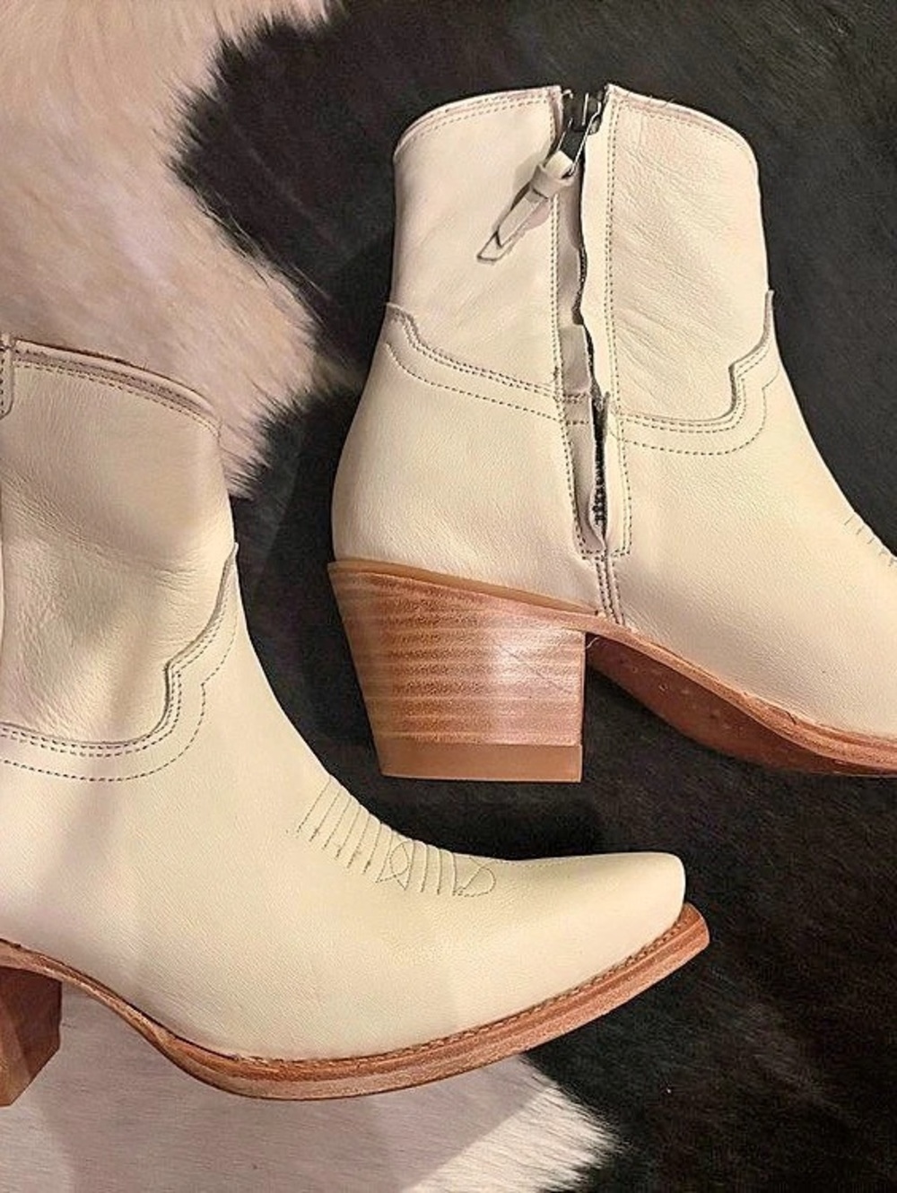 Tecovas Daisy Western Ankle Boots Bone US 7.5 Like New
